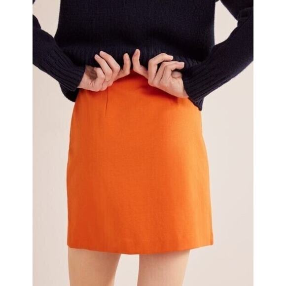 NWT Boden Side Split Jersey Skirt in‎ Orange Womens 6 Boho Retro 70s Summer Chic - Picture 2 of 9